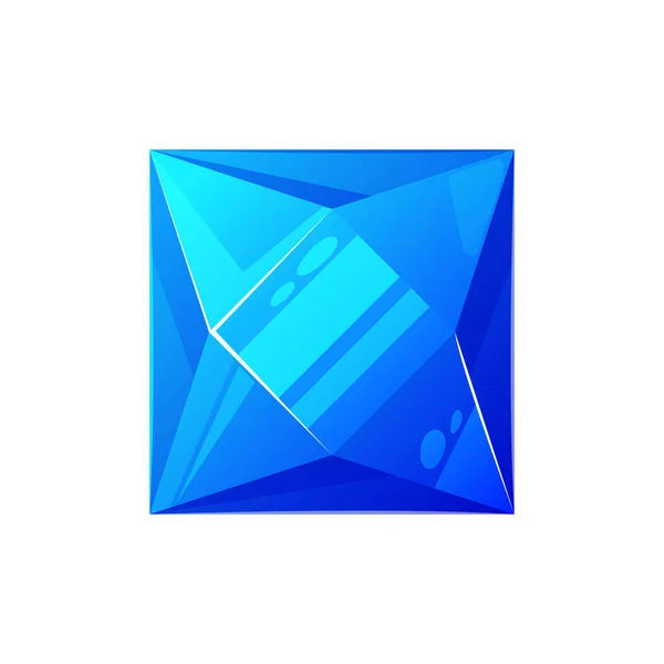 Alexandrite Blue Square Shape Precious Stone Isolated Vector Closeup Diamond — Wektor stockowy