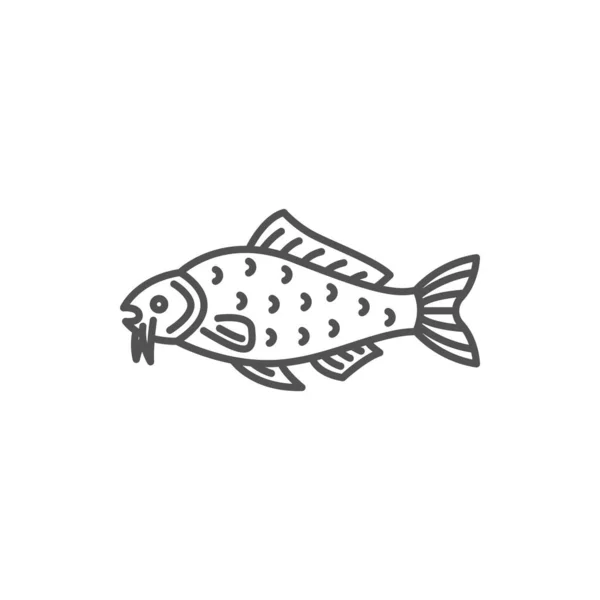 Pisces Fishes Isolated Zodiac Sign Outline Icon Vector Horoscope Astrology — Vetor de Stock