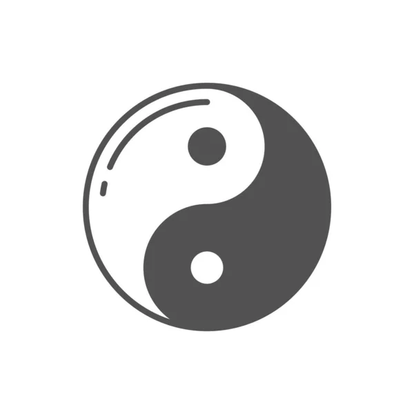 Buddhism Symbol Isolated Yin Yang Sign Dualism Symbol Vector Dark — Stock Vector