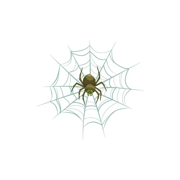 Spider Net Icon Halloween Holiday Object Isolated Vector Poisonous Insect — Stock Vector