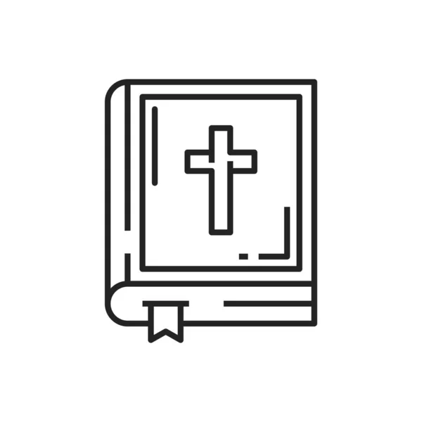 Holy Bible Isolated Outline Icon Vector Sacred Text Scriptures Closed — Wektor stockowy