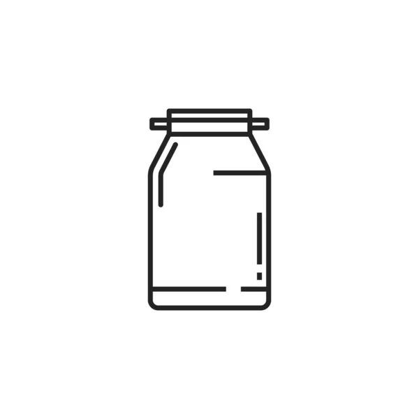 Milk Can Isolated Dairy Farm Linear Monochrome Product Vector Container — Image vectorielle