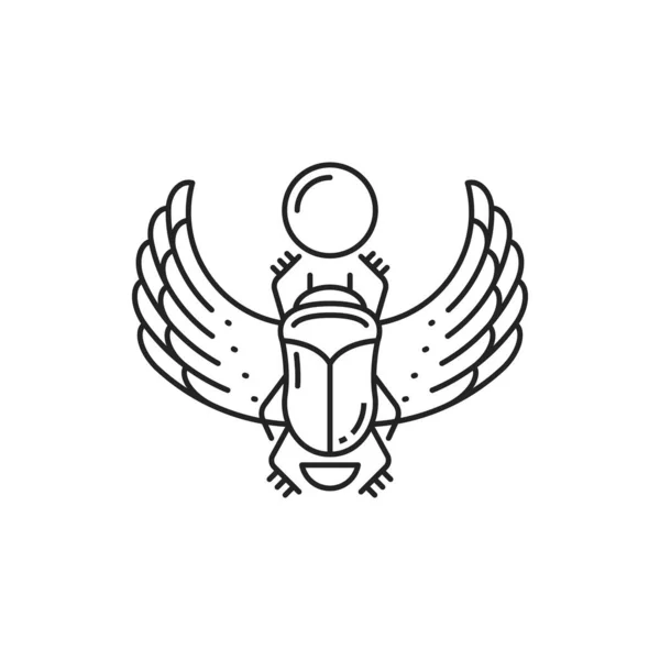 Скарабей Символ Древнего Египта Египетская Религия Мифологический Векторный Знак Египетский — стоковый вектор