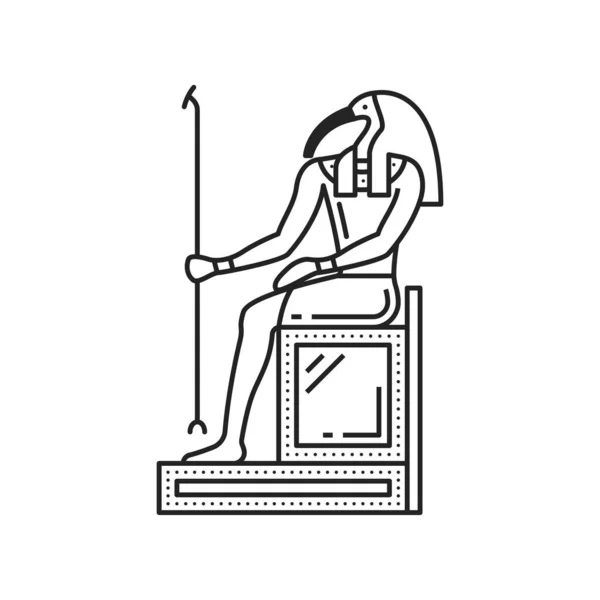 Egypt God Thoth Ancient Egyptian Religion Mythology Deity Vector Line — Stok Vektör