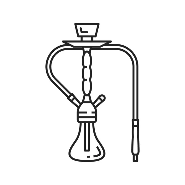 Hookah Egyptian Shisha Ancient Egypt Smoking Pipe Vector Line Icon — 图库矢量图片