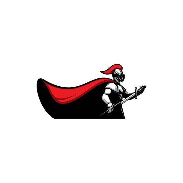 Knight Mascot Heraldic Vector Icon Heraldry Symbol Royal Ancient Soldier — 스톡 벡터