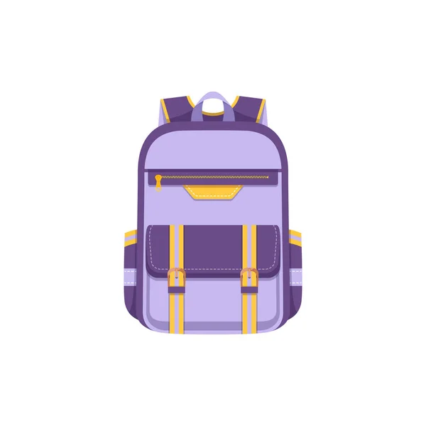 Backpack Bag Back Pack School Rucksack Schoolbag Vector Flat Icon —  Vetores de Stock
