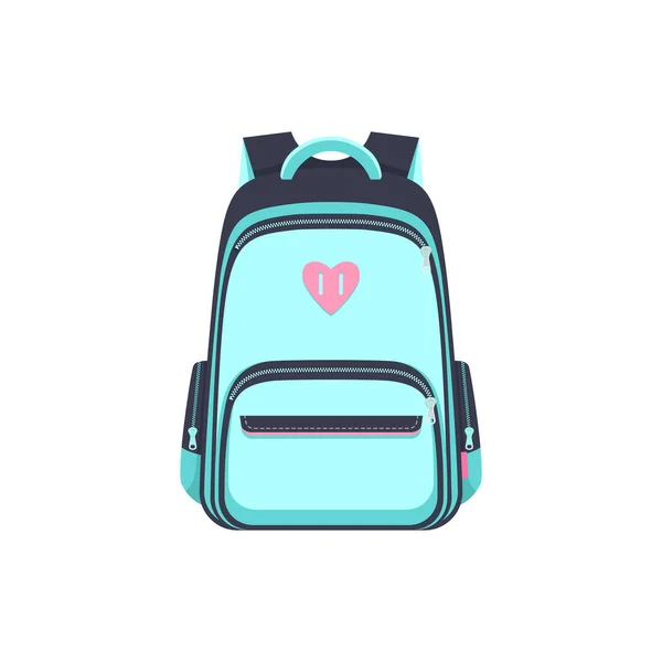 Backpack School Bag Back Pack Schoolbag Flat Icon Vector Schoolbag — Stok Vektör