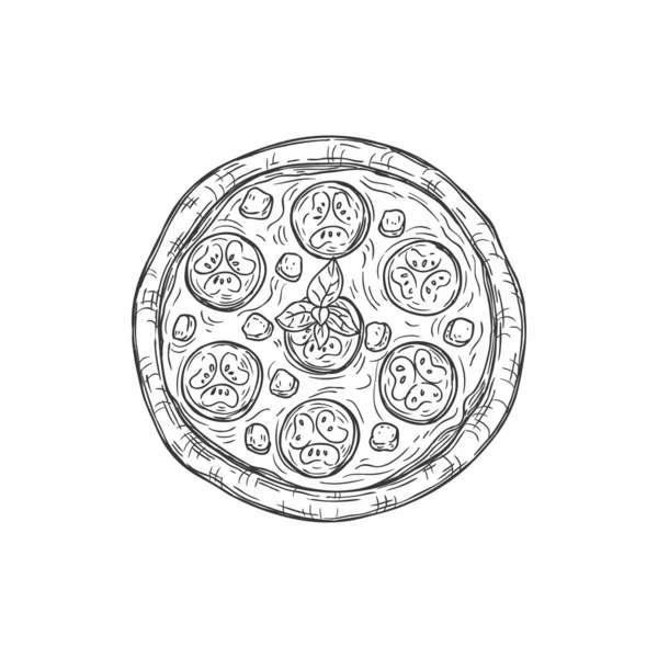 Sicilian Pizza Focaccia Italy Cuisine Isolated Monochrome Icon Vector Italian — Image vectorielle