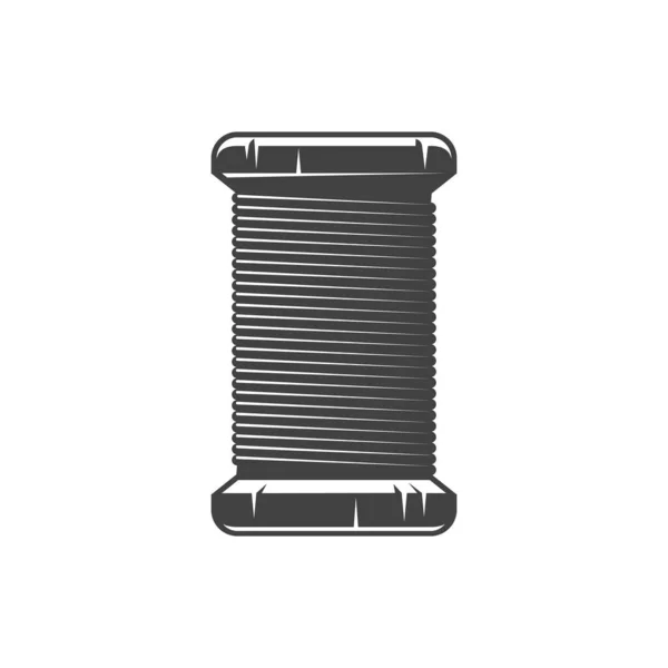 Spool Thread Isolated Monochrome Icon Vector Tailor Tool Dressmakers Equipment — Image vectorielle