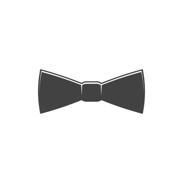 Bow Tie Isolated Black Necktie Gentlemen Menswear Monochrome Icon Vector — Wektor stockowy