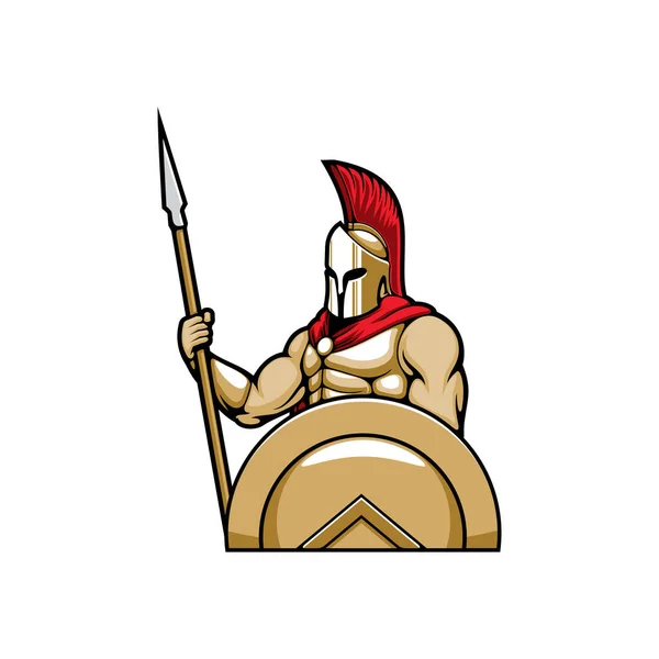 Roman Soldier Gladiators Helmet Scarlet Plume Isolated Spartan Trojan Ancient — Stock Vector