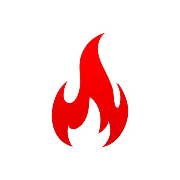 Fire Long Waving Tongues Red Campfire Isolated Vector Icon Torch — Stock vektor