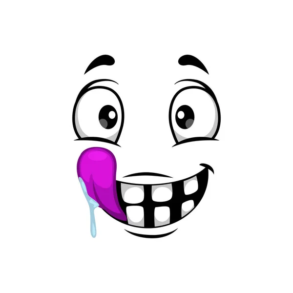 Cartoon Face Isolated Vector Icon Facial Emoji Funny Hungry Creature — Vector de stock