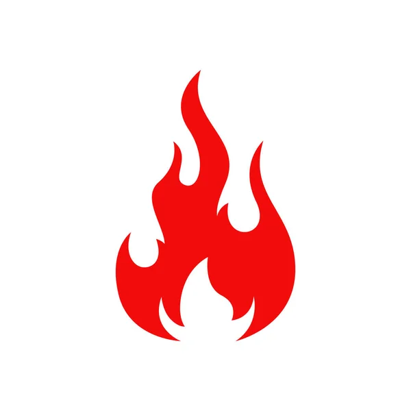 Огонь Изолированный Векторная Икона Красный Костер Горящий Символ Пламени Декоративный — стоковый вектор