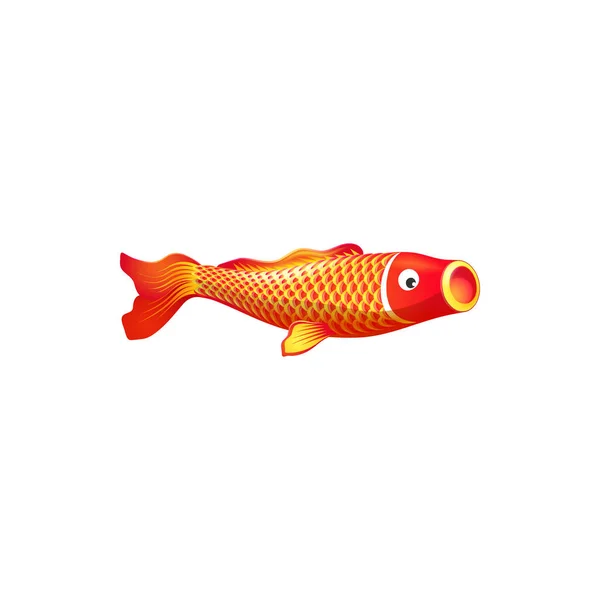 Chinese Gold Fish Vector Icon Koi Carp Golden Red Colors — Wektor stockowy