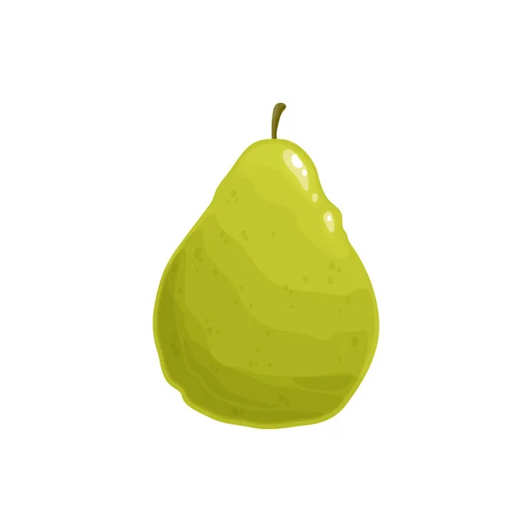 Tropical Guava Whole Fruit Isolated Green Pear Flat Cartoon Design — Stockvektor