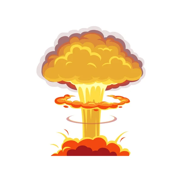 Nuclear Bomb Explosion Isolated Icon Vector Cartoon Dynamite Danger Explosive — Stock Vector