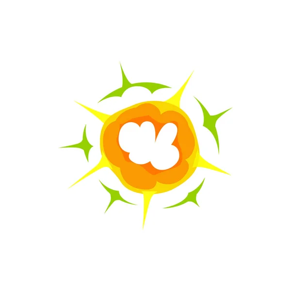 Boom Effect Bomb Explosion Isolated Fiery Ball Icon Vector Exploding — Stok Vektör