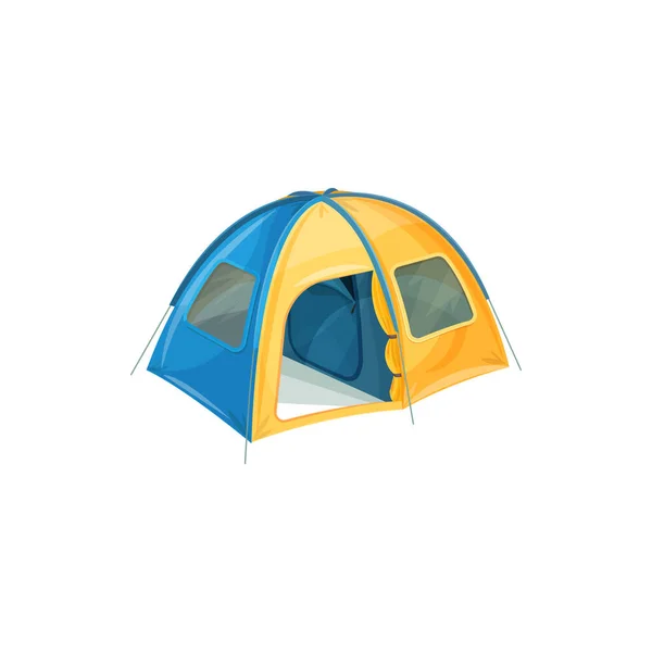 Camping Tent Hall Isolated Flat Cartoon Icon Vector Waterproof Family — Vector de stock
