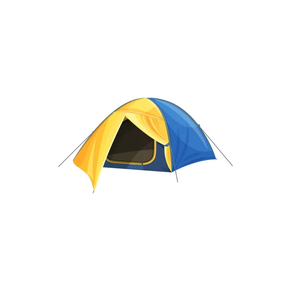 Dome Shape Tourists Tent Contemporary Home Nature Isolated Flat Cartoon — Wektor stockowy