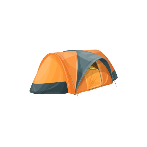 Waterproof Camping Tent Two Bedrooms Isolated Shelter Dome Realistic Icon — Stock Vector