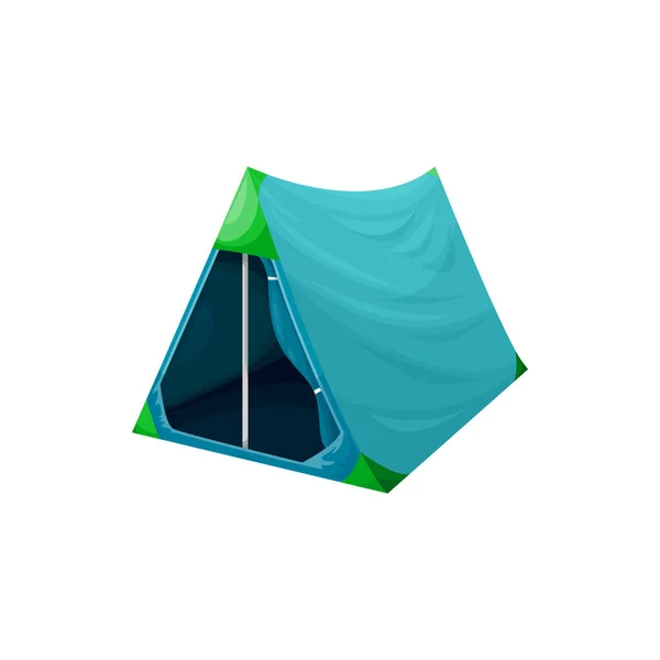 Blue Pyramid Shape Tourists Tent Isolated Camping Equipment Realistic Icon — Stockvektor