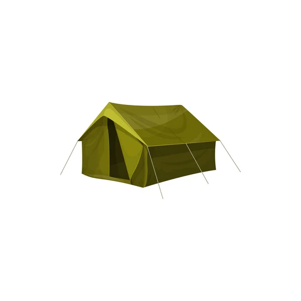 Khaki Military Army Tent Camouflage Shelter Soldiers Isolated Realistic Icon — 스톡 벡터