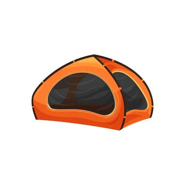 One Room Camping Tent Outdoor Orange Hiking Home Isolated Realistic — Stockvektor