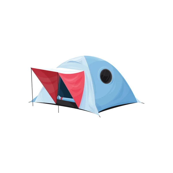 Camping Tent Isolate Shelter Hiking Dome Roof Isolated Realistic Icon — Stock Vector