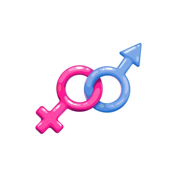 Male Female Gender Symbols Isolated Vector Pink Woman Blue Man — Stok Vektör