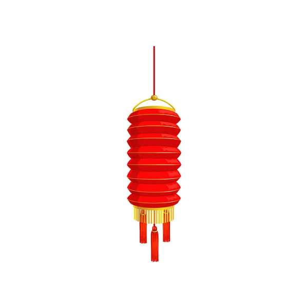 Hanging Paper Lantern String Isolated Chinatown Decoration Vector Chinese New — Vector de stock