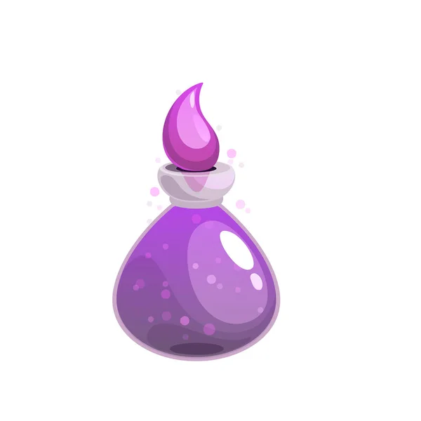 Potion Bottle Vector Icon Purple Magic Elixir Glass Flask Air — Vettoriale Stock