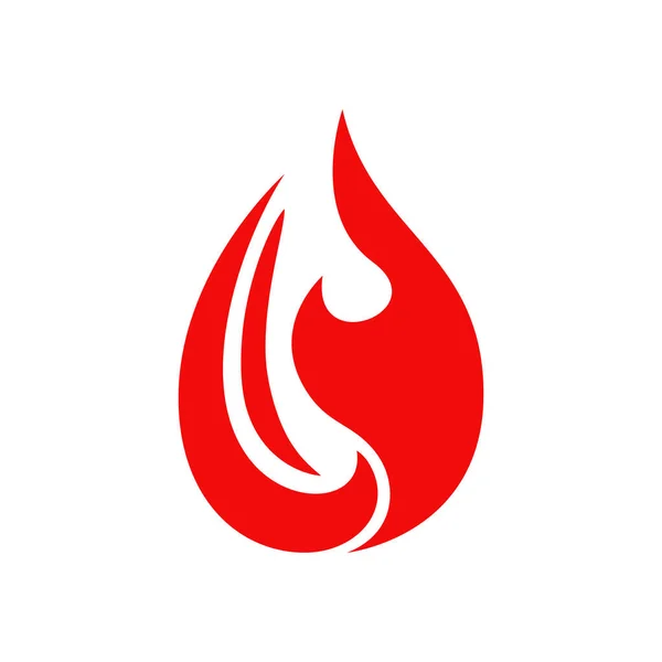 Fire Campfire Isolated Vector Icon Torch Flame Red Glowing Shining — Archivo Imágenes Vectoriales