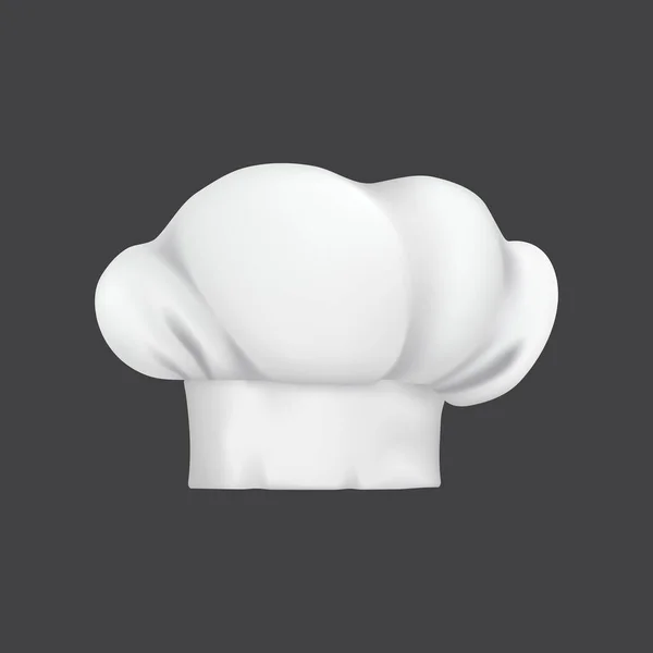 Realistic Chef Hat Cook Cap Baker Toque White Chef Hat — Wektor stockowy