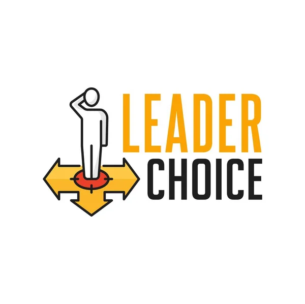 Leader Choice Company Strategy Choice Outline Icon Business Leadership Challenges — ストックベクタ