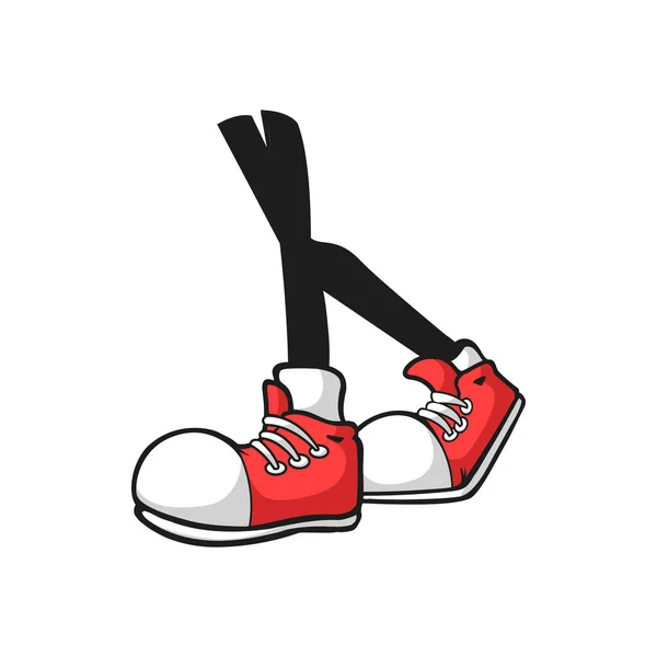 Sport gym trainers isolated funny cartoon sneakers with white sole and toe isolated comic character boots mascot. Vector retro footwear object, cute human trainers, funny trainers for children