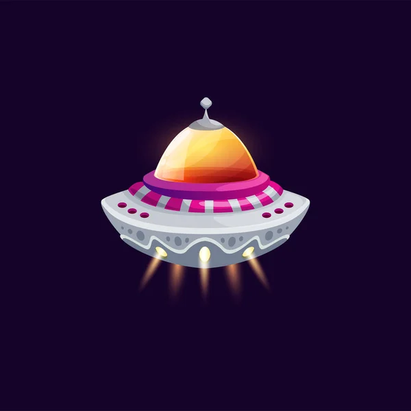 Intergalactic Starship Cosmos Galaxy Invader Spaceship Game Asset Element Isolated — Stockový vektor