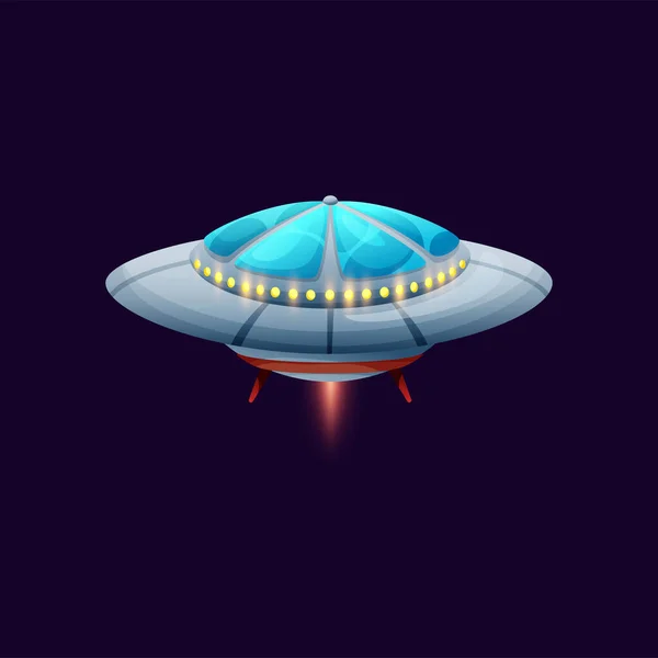 Sci Spacecraft Invader Spaceship Intergalactic Flying Extraterrestrial Alien Ship Dome — Stockový vektor