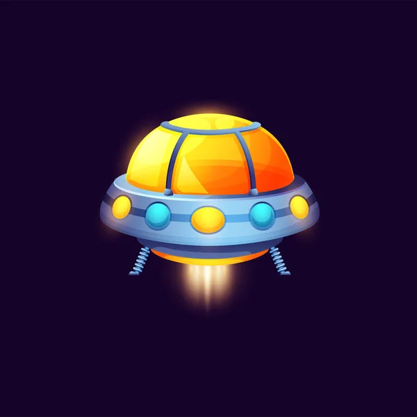 Unidentified Unknown Flying Object Animated Rocketship Dome Isolated Cartoon Sci — Stockový vektor