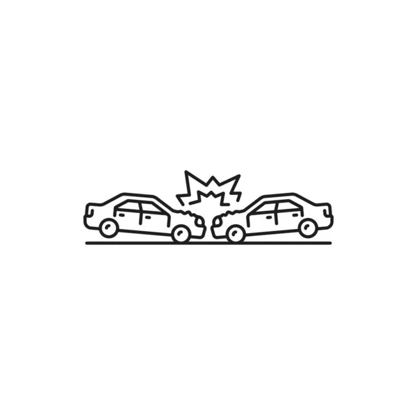Car Damage Crash Collision Line Icon Car Damage Crash Sign — Stock Vector