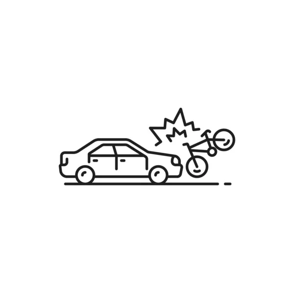 Car Crash Damage Accident Thin Line Icon Car Collision Simple — Stock Vector