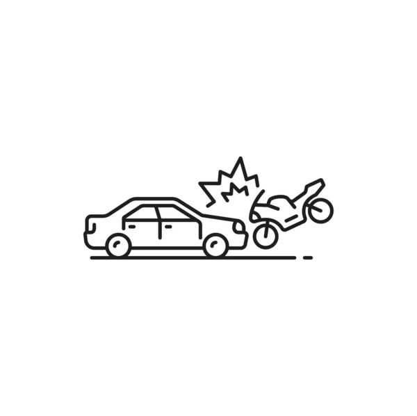 Car Damage Accident Collision Line Icon Automobile Damage Collision Traffic — Stock Vector