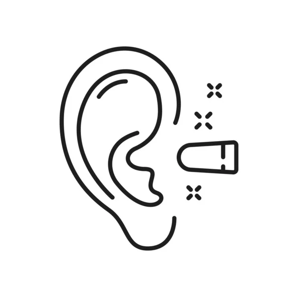 Ear Plug Sleeping Quality Object Isolated Thin Line Icon Vector — Stockový vektor