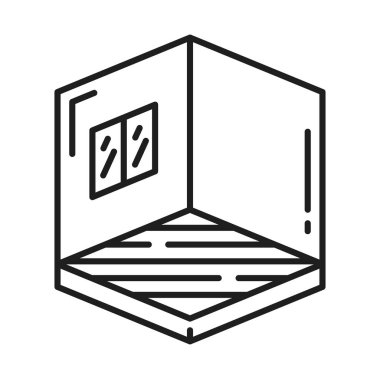 Architect development, house plan and interior design project vector line icon. Real estate architecture engineering, construction building and design development of homes and apartments