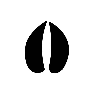 Deer or moose animal foot prints isolated black silhouette icon. Vector reindeer or elk hooves tracks, wild stag mammal footsteps. Wildlife animal hunting sport emblem, trace after walk on ground