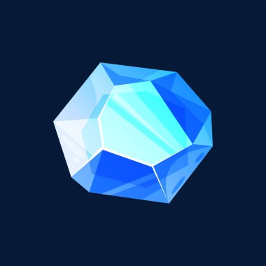 Spinel, turquoise gemstone isolated precious stone. Vector blue Jadeite, moonstone apatite benitoite ui game design element. Sapphire or tourmaline, aquamarine topaz azurite shiny expensive stone