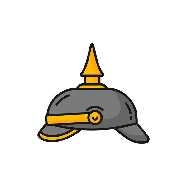 Military Helmet German Army Pickle Hub Hat Isolated Color Outline — Stockvektor