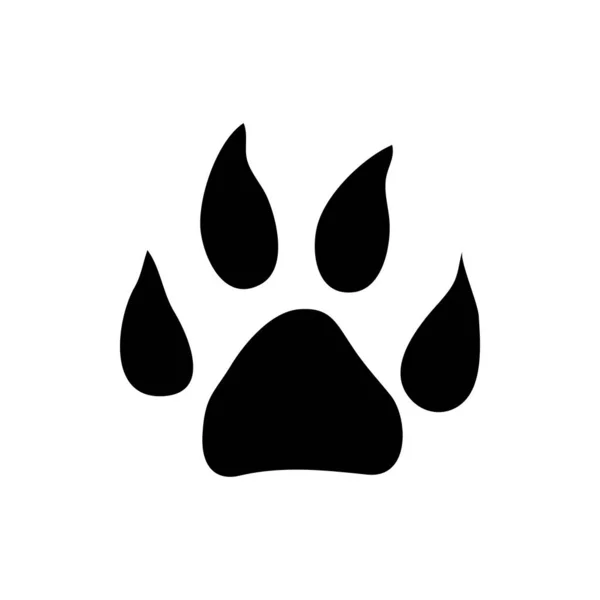 Dog Cat Animal Foot Print Isolated Black Silhouette Icon Vector — Stockvektor