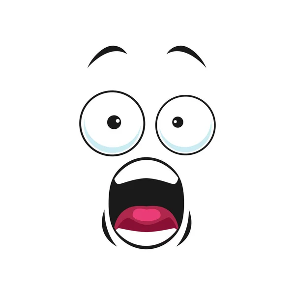 Cartoon Yelling Face Vector Icon Shocked Surprised Funny Emoji Astonished — Stock Vector
